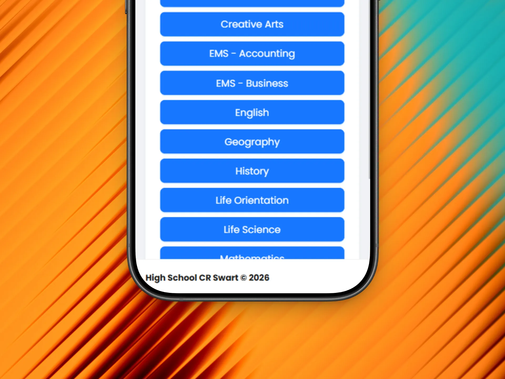 CR Swart LMS — Grade 12 with 20 subjects including exam preparation