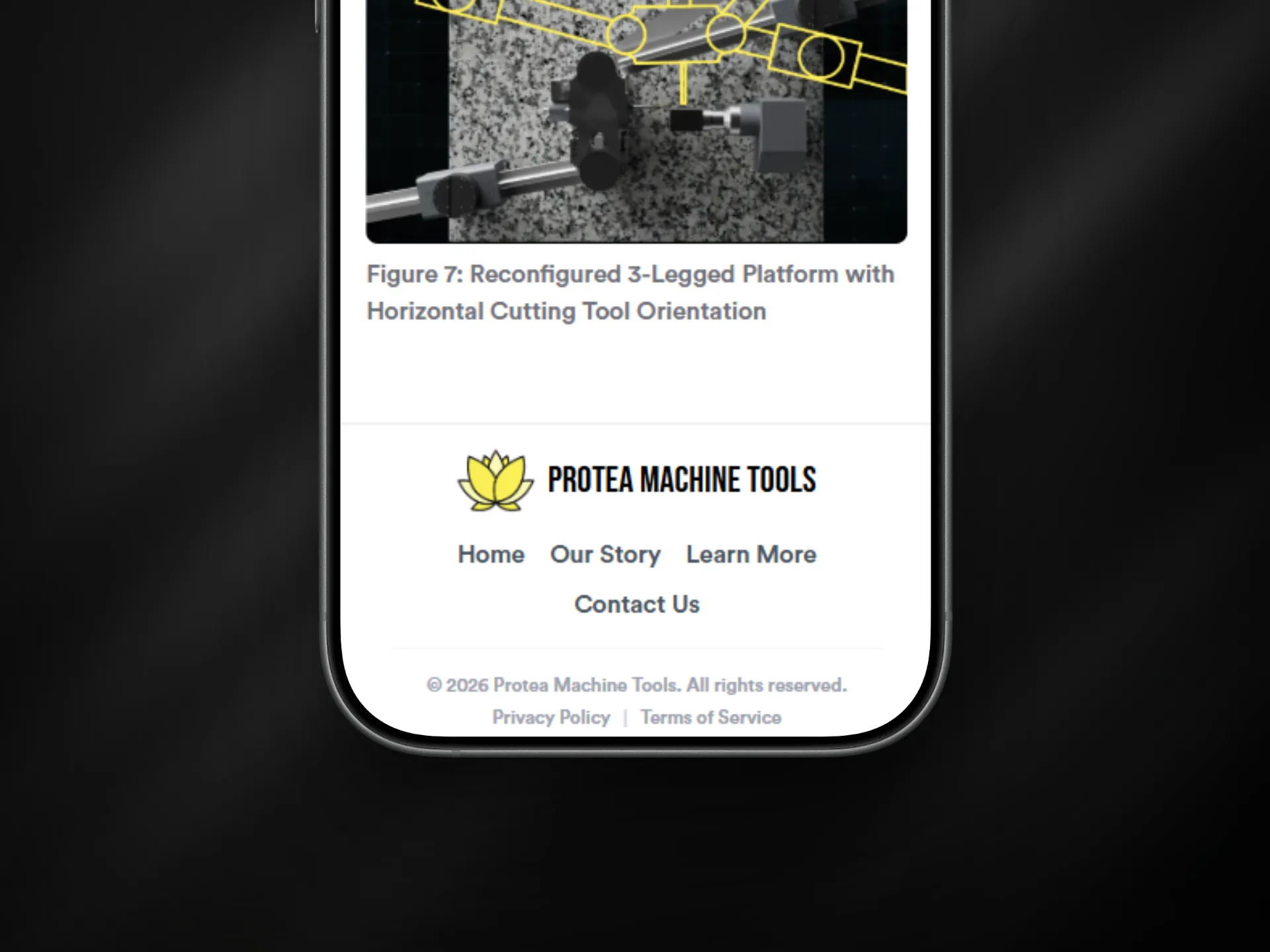 Protea Machine Tools — Contact page with leadership team profiles